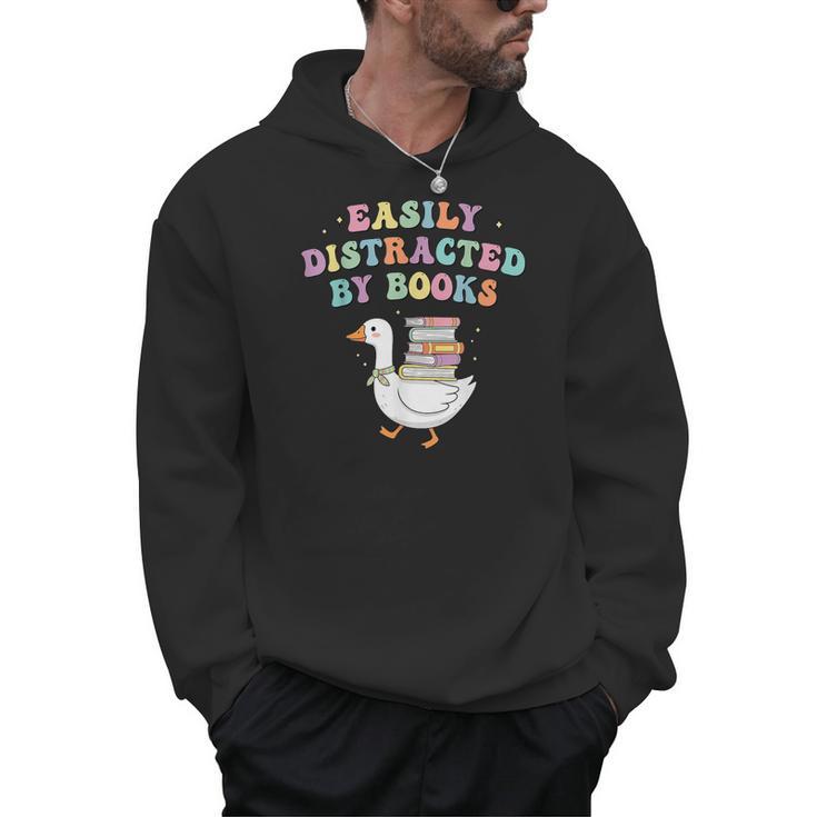Easily Distracted By Books Silly-Goose Bookish Library Read Men Hoodie