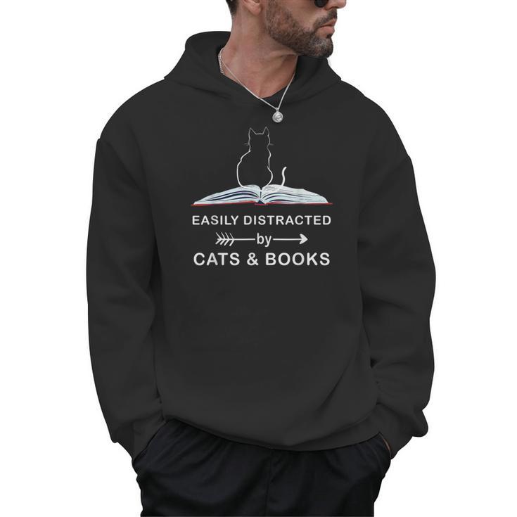 Easily Distracted By Cats And Books Reading Cats Main Coon Men Hoodie Easily Distracted By Cats And Books Reading Cats Main Coon Men Hoodie