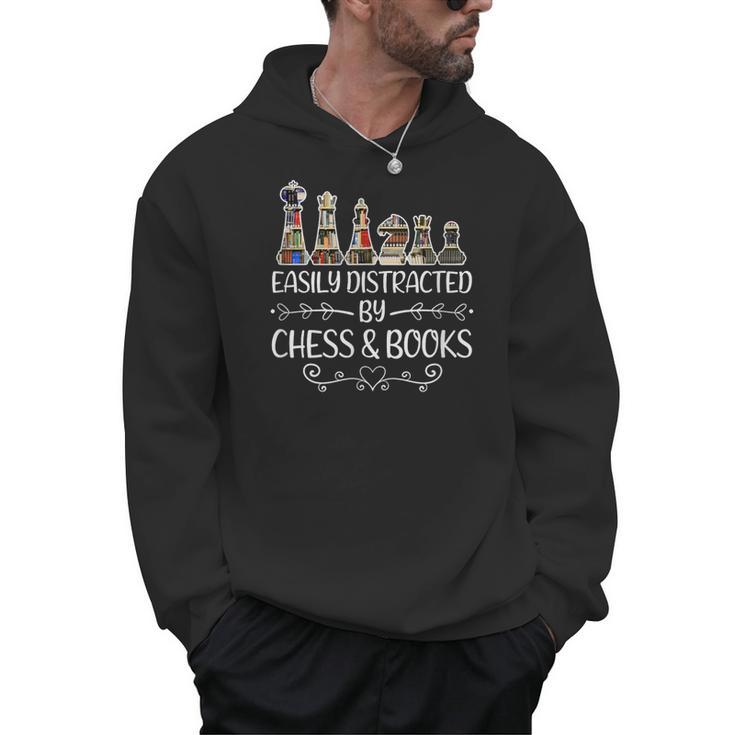 Easily Distracted By Chess And Books Men Hoodie