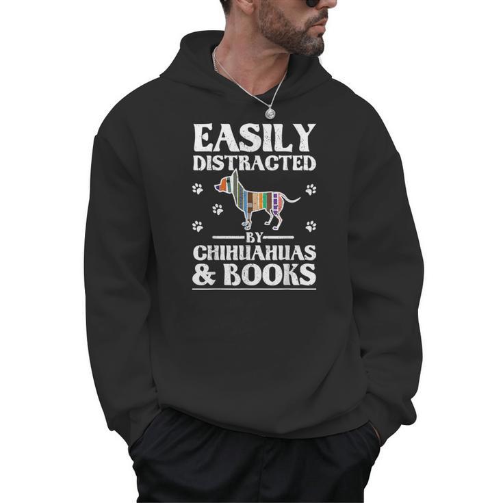 Easily Distracted By Chihuahuas & Books Men Hoodie