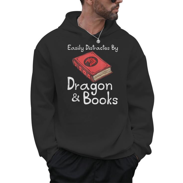 Easily Distracted By Dragon & Book Nerds Dragon Lover Girls Men Hoodie