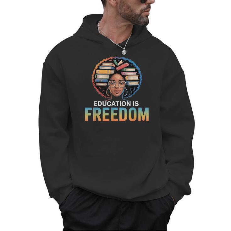 Education Is Freedom Woman Afro Books Reading Men Hoodie