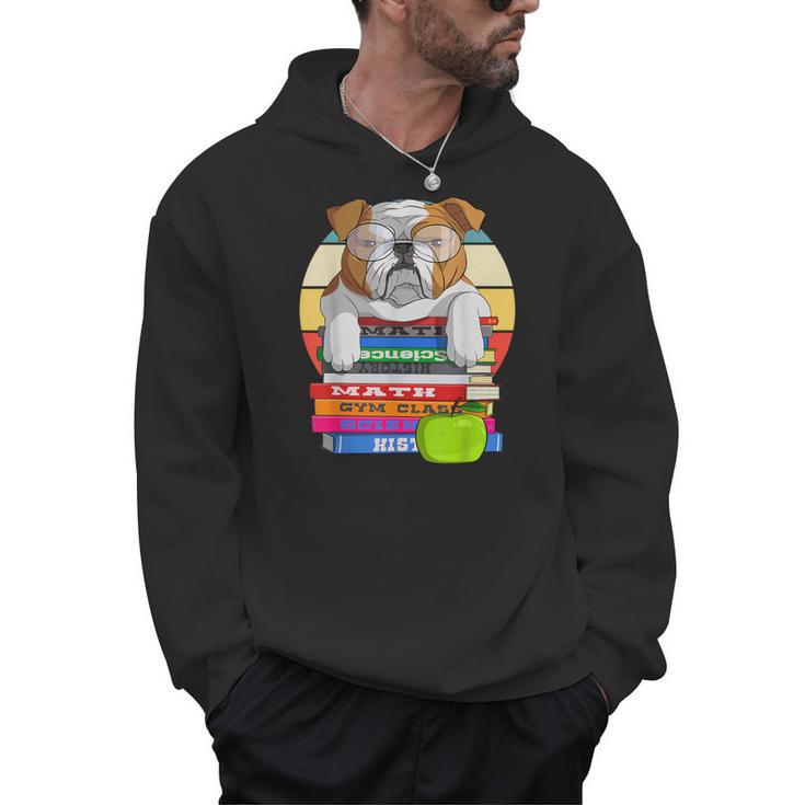 English Bulldog Back To School Book Worm Dog Men Hoodie