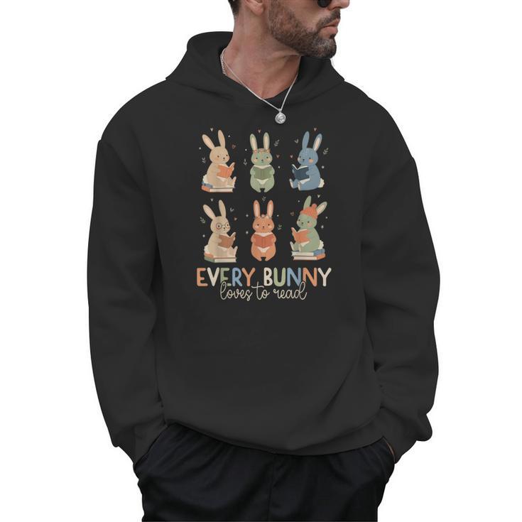 Every Bunny Loves To Read Easter Cute Reading Books Lover Men Hoodie