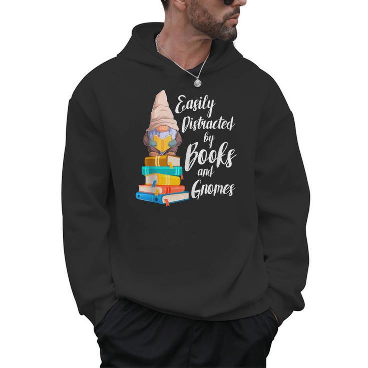 Garden Gnome Easily Distracted By Books Gnomes Men Hoodie