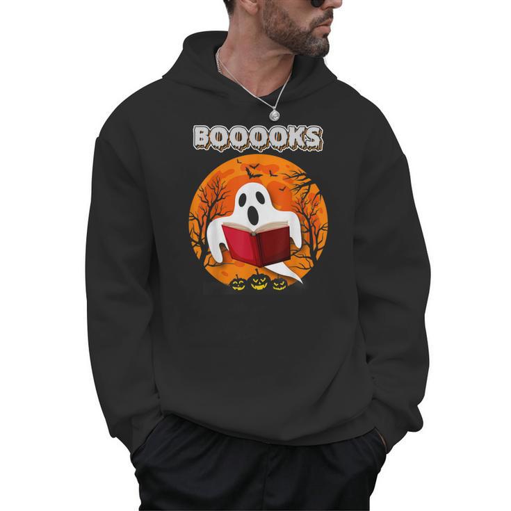 Ghost Reading Books Teacher Halloween Men Women Men Hoodie