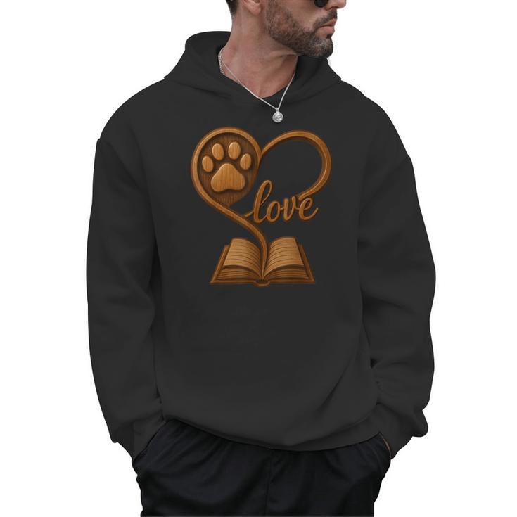 Girl Who Loves Dogs & Books Heart Dog Lover Reader Reeding Men Hoodie
