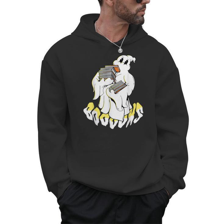 Halloween Books Cute Ghost Reading Booooks Teacher Men Hoodie