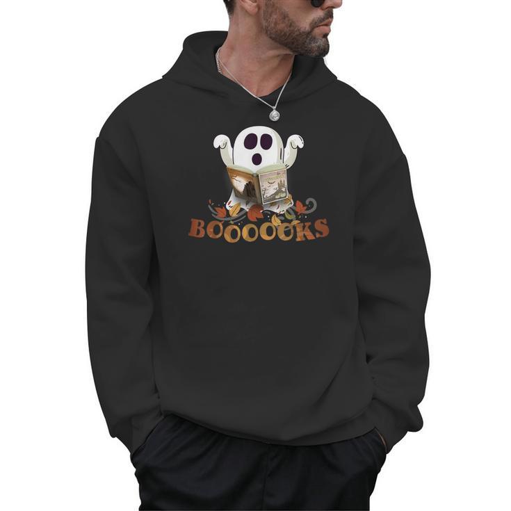 Halloween Books Cute Ghost Reading Library Boooooks Autumn Men Hoodie