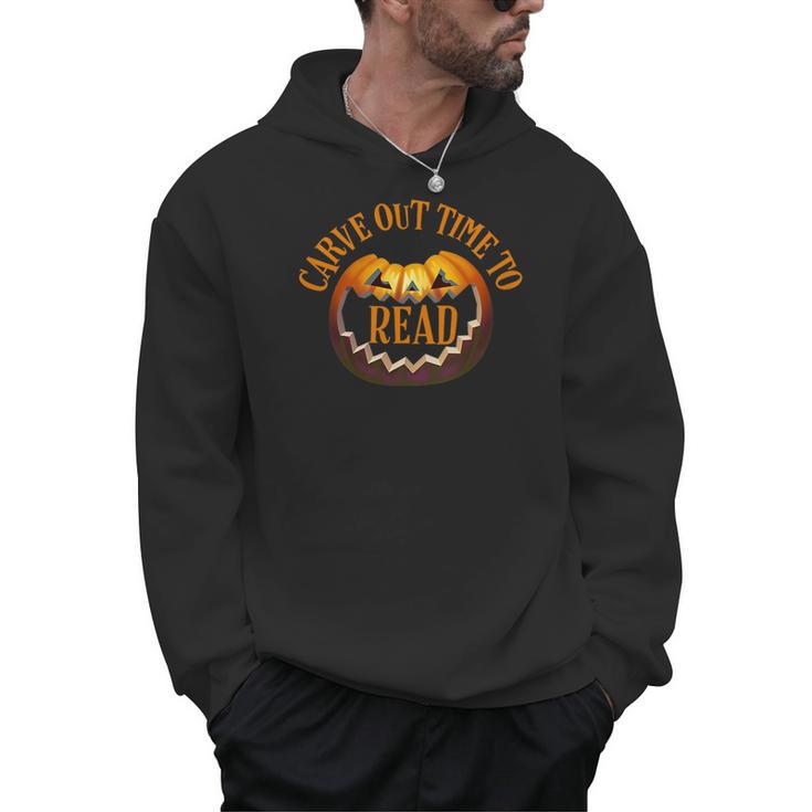 Halloween Carve Carving Read Library Pumpkin Book Men Hoodie