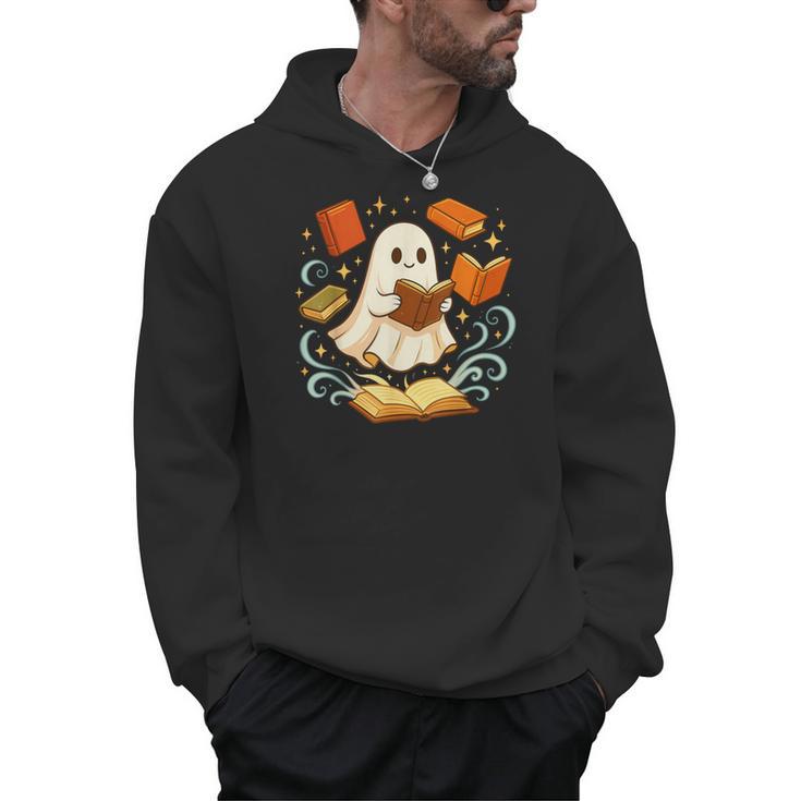 Halloween Cute Ghost Shirt Reading Books Ghost Men Hoodie