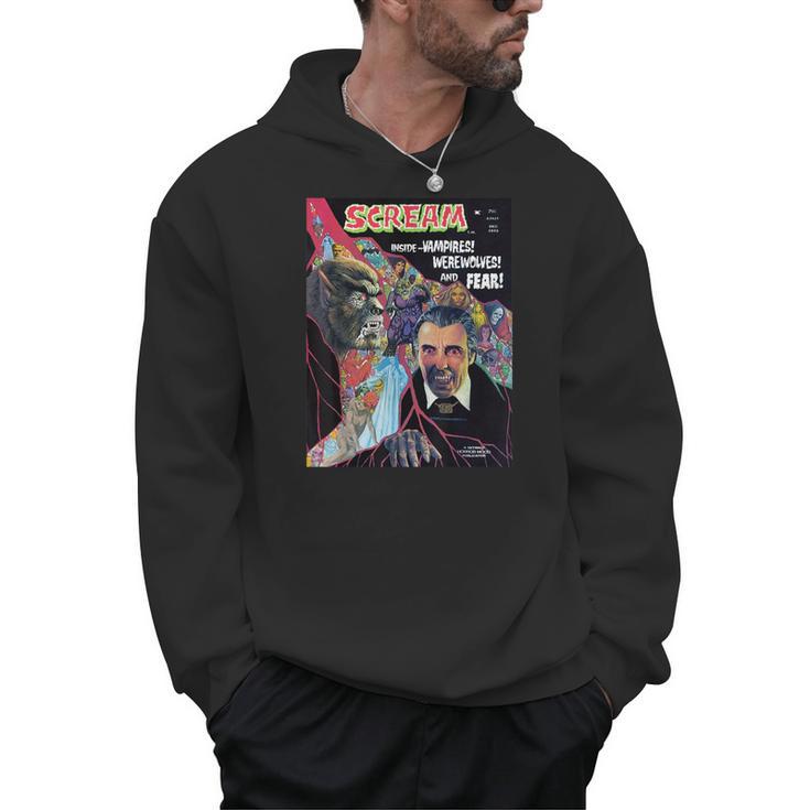 Halloween Horror Vintage Werewolf Vampire Comic Book Retro Men Hoodie