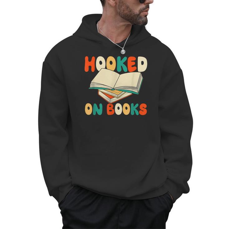 Hooked On Books Retro Reader Men Hoodie