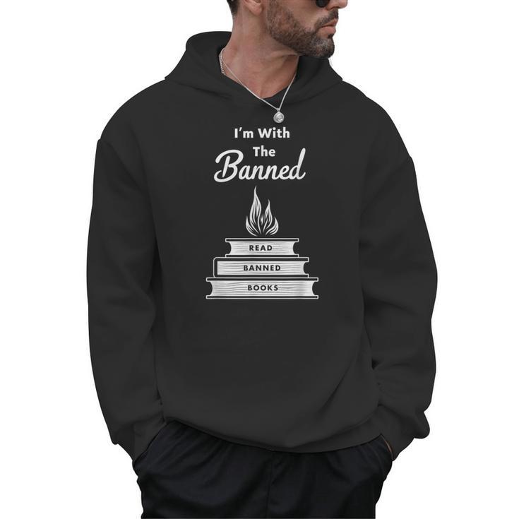 I'm With The Banned Read Banned Books Bookworm Men Hoodie