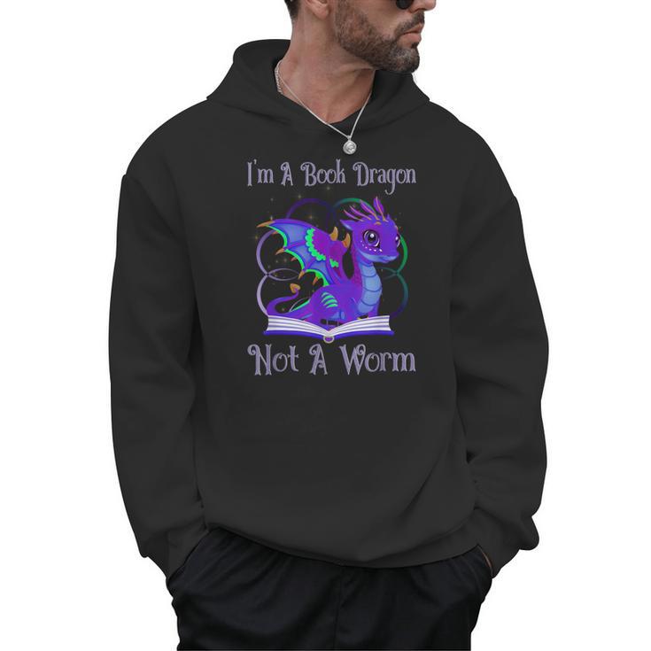 I'm a Book Dragon Not a Worm Dragons Reading Men Hoodie