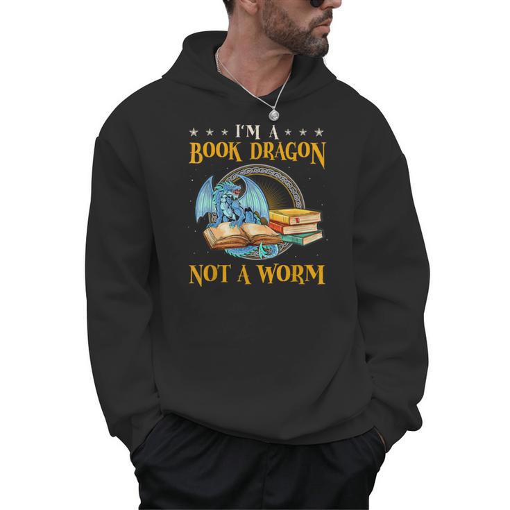 I'm a Book Dragon Not a Worm Reading Readers Clothing Men Hoodie