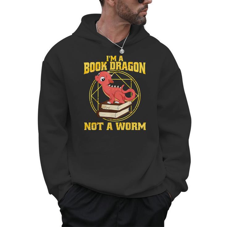 I'm A Book Dragon Not A Worm T Shirt Bookworm Reading Men Hoodie
