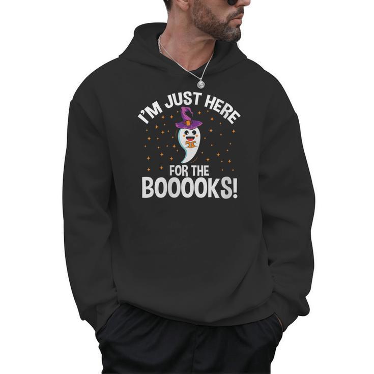 Just Here For The Boooks Ghost Teacher Halloween Book Lover Men Hoodie