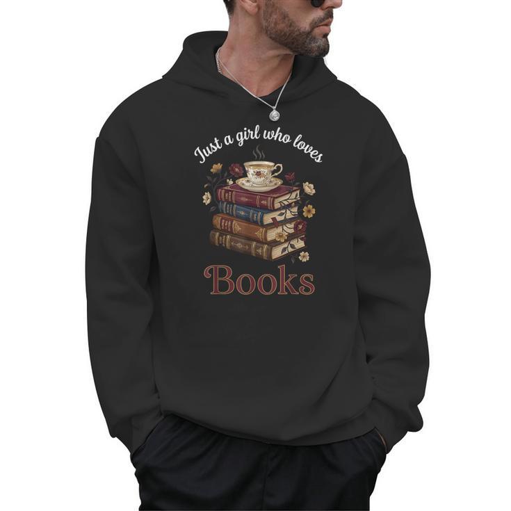 Just a Girl Who Loves Books Aesthetic Bookworm Library Art Men Hoodie