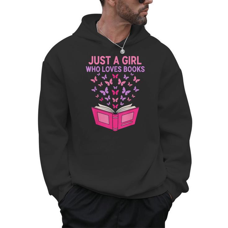 Just A Girl Who Loves Books Butterflies Reading Men Hoodie