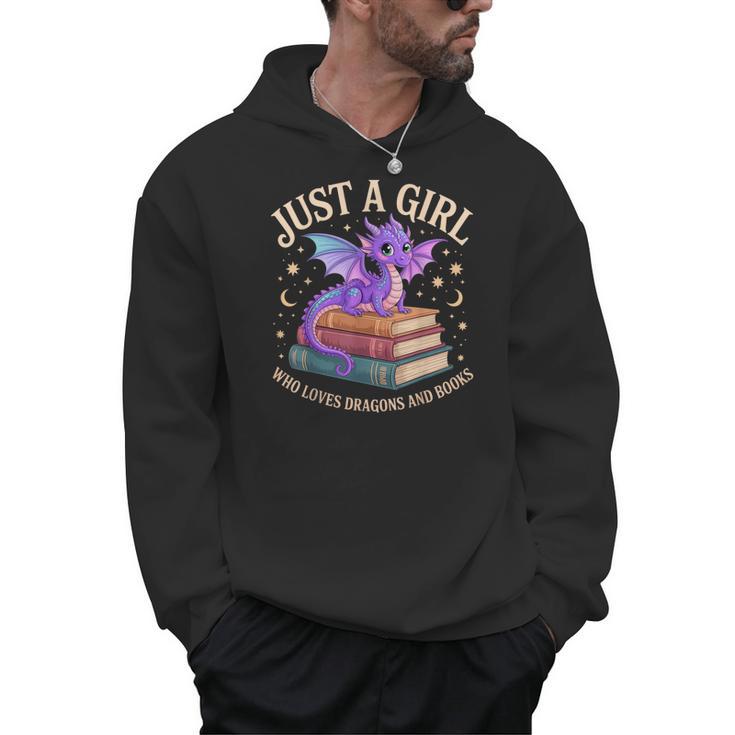 Just A Girl Who Loves Dragons And Books Cute Fantasy Men Hoodie