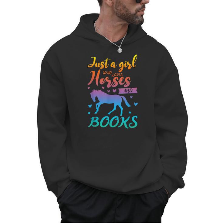 Just a Girl Who Loves Horses And Books Book Lover Men Hoodie