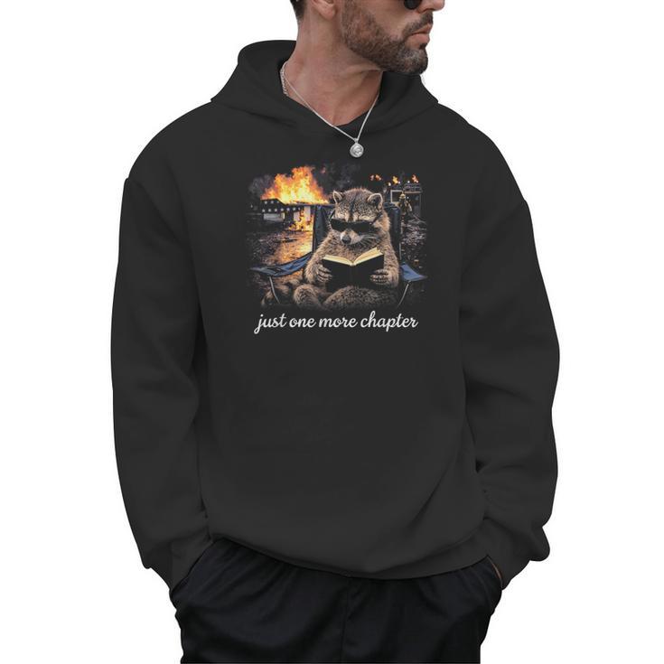 Just One More Chapter Bookish Raccoon Reading Book Reader Men Hoodie