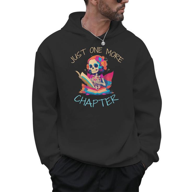 Just One More Chapter Skeleton Reading Book Nerd Quote Men Hoodie