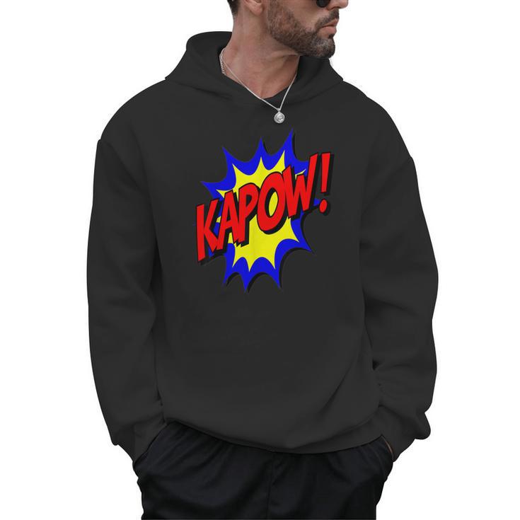 KAPOW Action Super Hero Retro Comic Book Bubble Superhero Men Hoodie