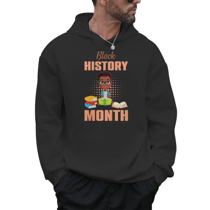 Kids Boy Reading Book History Month BLM Melanin Pride Kids Men Hoodie