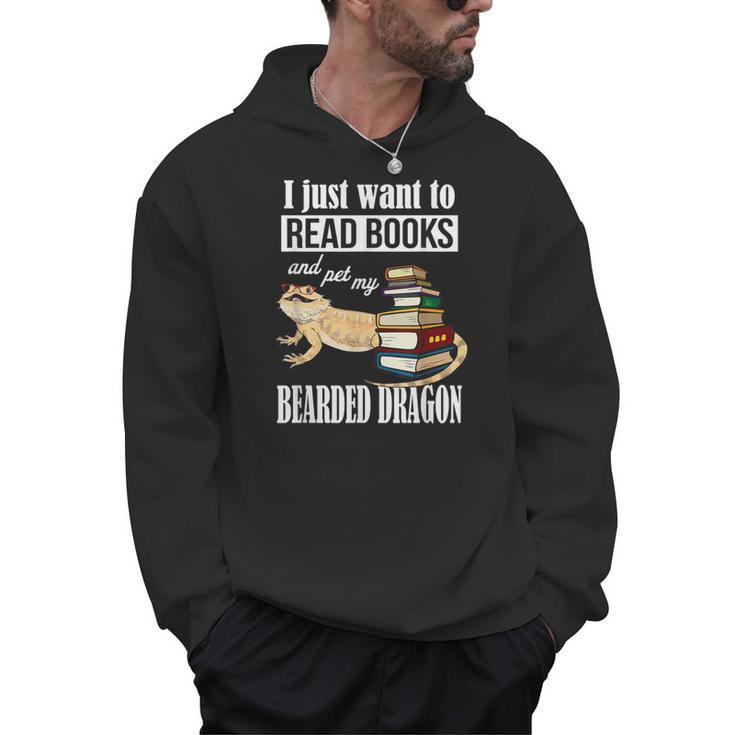Kids Tiny Dinosaur Read Books & Pet My Bearded Dragon Lover Men Hoodie