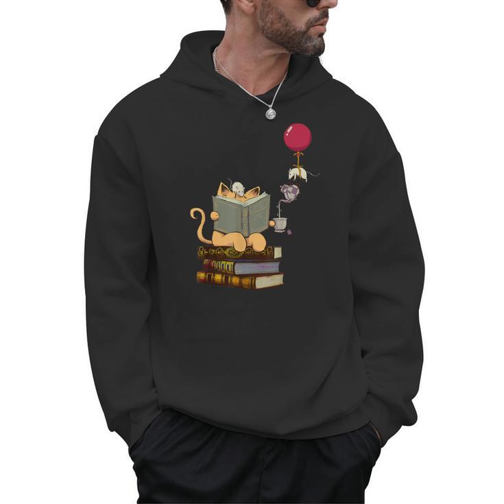 Kittens Cats Tea Books And Balloon Men Hoodie