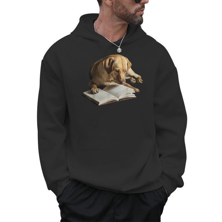 Labrador Retriever Dog Bookworm Reading Book Graphic Men Hoodie
