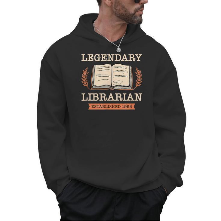 Legendary Librarian Established 1968 Library Book Birthday Men Hoodie
