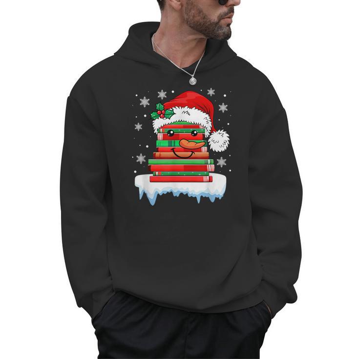 Librarian Book Santa Hat Reader Snow Pajamas Christmas Men Hoodie