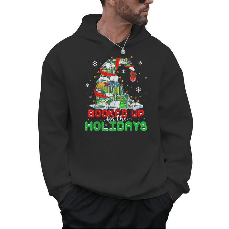 Librarian Booked Up For The Holidays Books Christmas Tree Men Hoodie