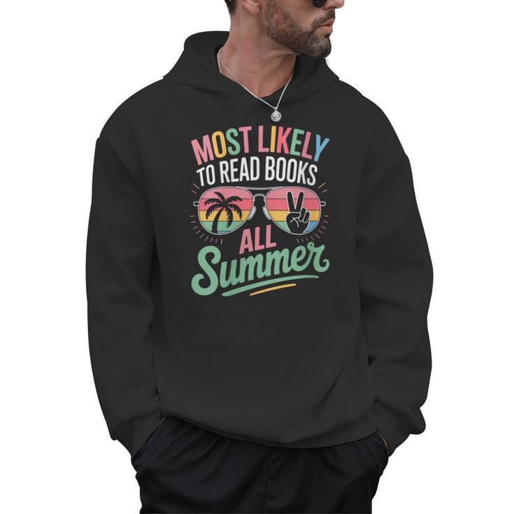Most Likely To Read Books All Summer Break Beach Readers Men Hoodie