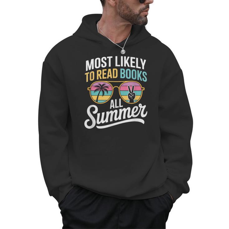 Most Likely To Read Books All Summer Reading Men Hoodie