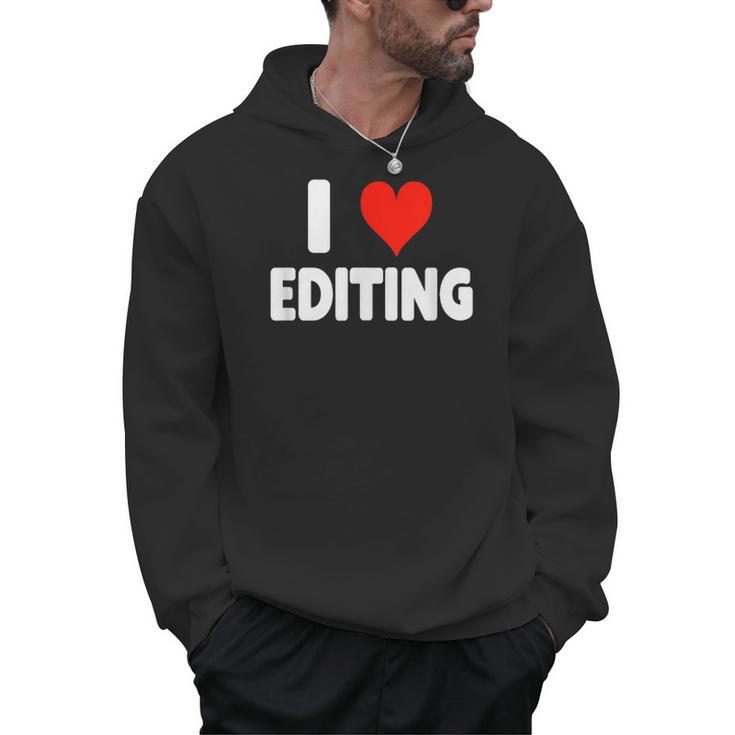 I Love Editing Heart Movie Film Newspaper Journalism Book Men Hoodie