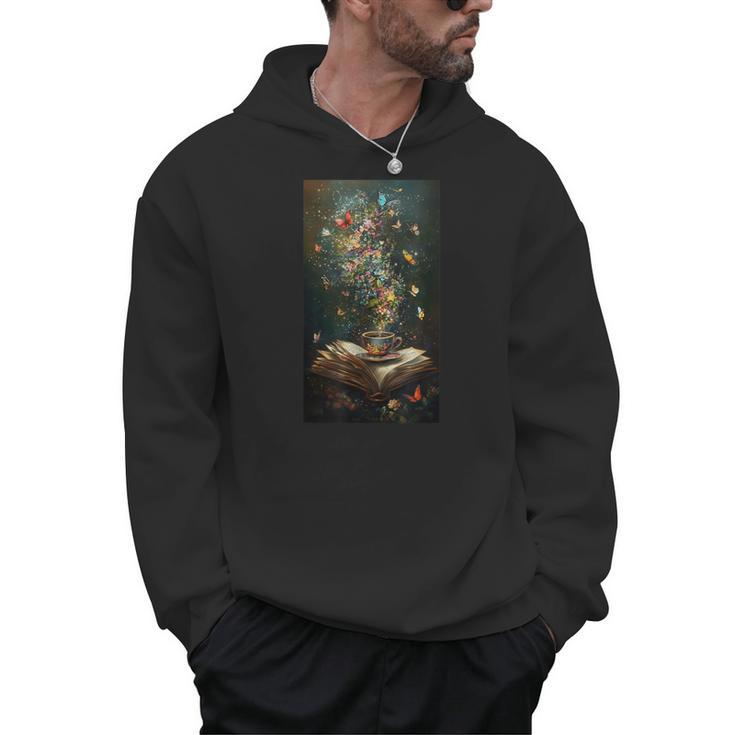 Magical Book Floral Coffee Books Nature Fantasy Men Hoodie