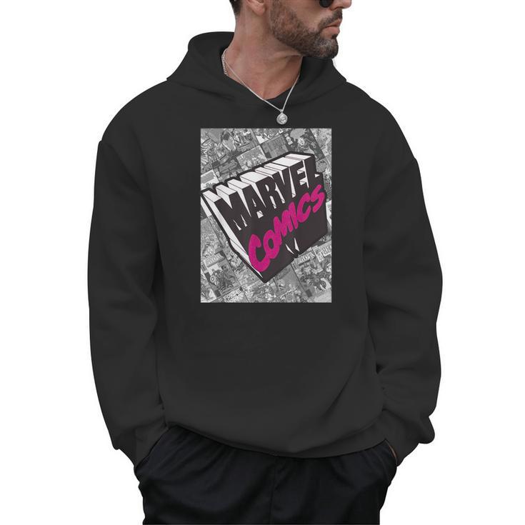 Marvel Comics Logo Comic Book Fill Panel Men Hoodie