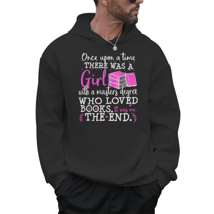 Masters Degree Graduation Book Lover Nerd Reader Geek Men Hoodie
