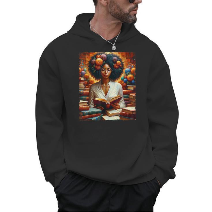 Melanin Queen Afro WomenEducated Reading Book History Men Hoodie