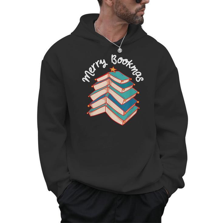 Merry Bookmas Christmas Tree Avid Reader Book Lover Xmas Men Hoodie