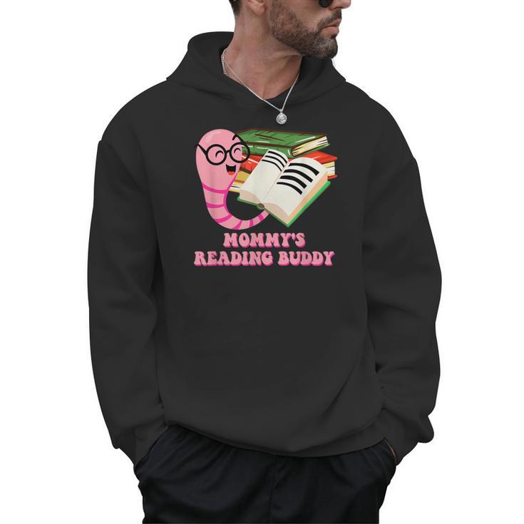 Mommys Reading Buddy Bookworm Humor Book Lover Mom Men Hoodie