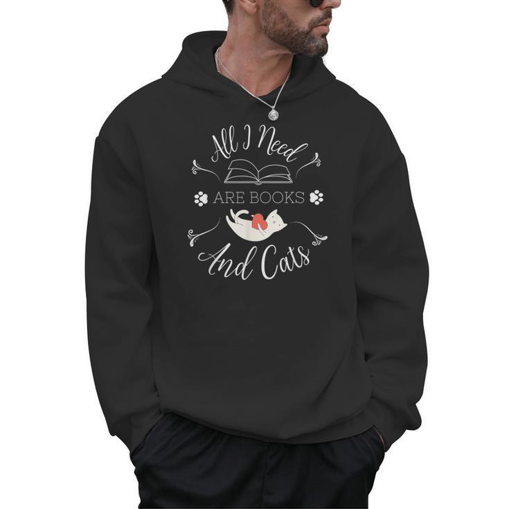 All I Need Are Books And Cats Introvert Men Hoodie