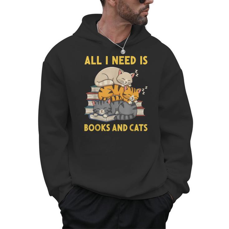All I Need Is Books And Cats Men Hoodie
