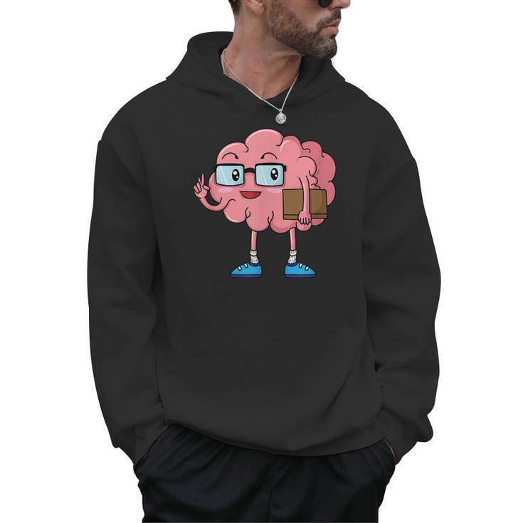 Nerd Brain With Book And Glasses Men Hoodie