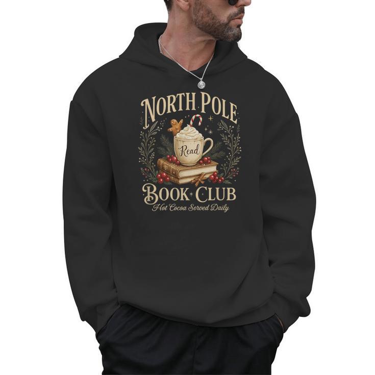 North Pole Book Club Christmas Reading Hot Cocoa Graphic Men Hoodie