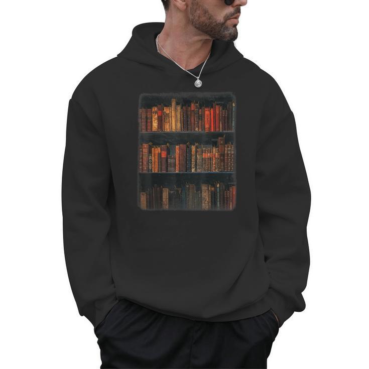 Old Books On Vintage Bookshelves Dark Academia Aesthetic Men Hoodie